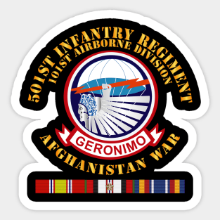 501st Infantry Regiment w AFGHAN SVC Sticker